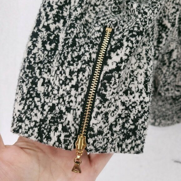 REBECCA TAYLOR Open Front Blazer Black White Snake Print Peplum Back SMALL? - Picture 6 of 10